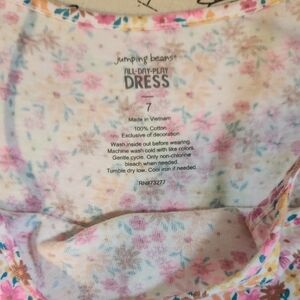 jumping beans All-Day-Play Cream Floral Dress with Pink, Blue, Yellow Accents